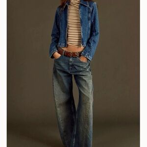 We The Free Dark Blue Wide Leg Jeans
